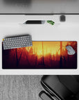 Vector Landscapes Deskmat | Mousepad | Deskpad - Sunset Forest Blaze