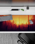 Vector Landscapes Deskmat | Mousepad | Deskpad - Sunset Forest Blaze