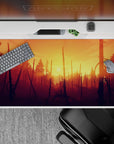 Vector Landscapes Deskmat | Mousepad | Deskpad - Sunset Forest Blaze