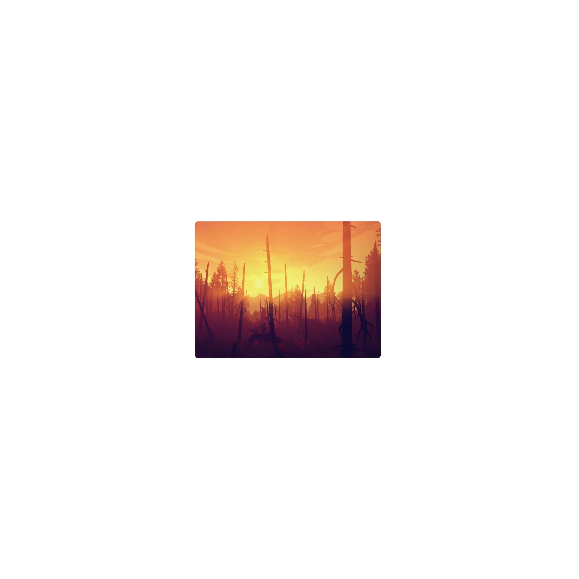 Vector Landscapes Deskmat | Mousepad | Deskpad - Sunset Forest Blaze