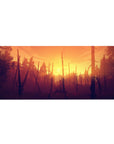 Vector Landscapes Deskmat | Mousepad | Deskpad - Sunset Forest Blaze