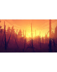 Vector Landscapes Deskmat | Mousepad | Deskpad - Sunset Forest Blaze