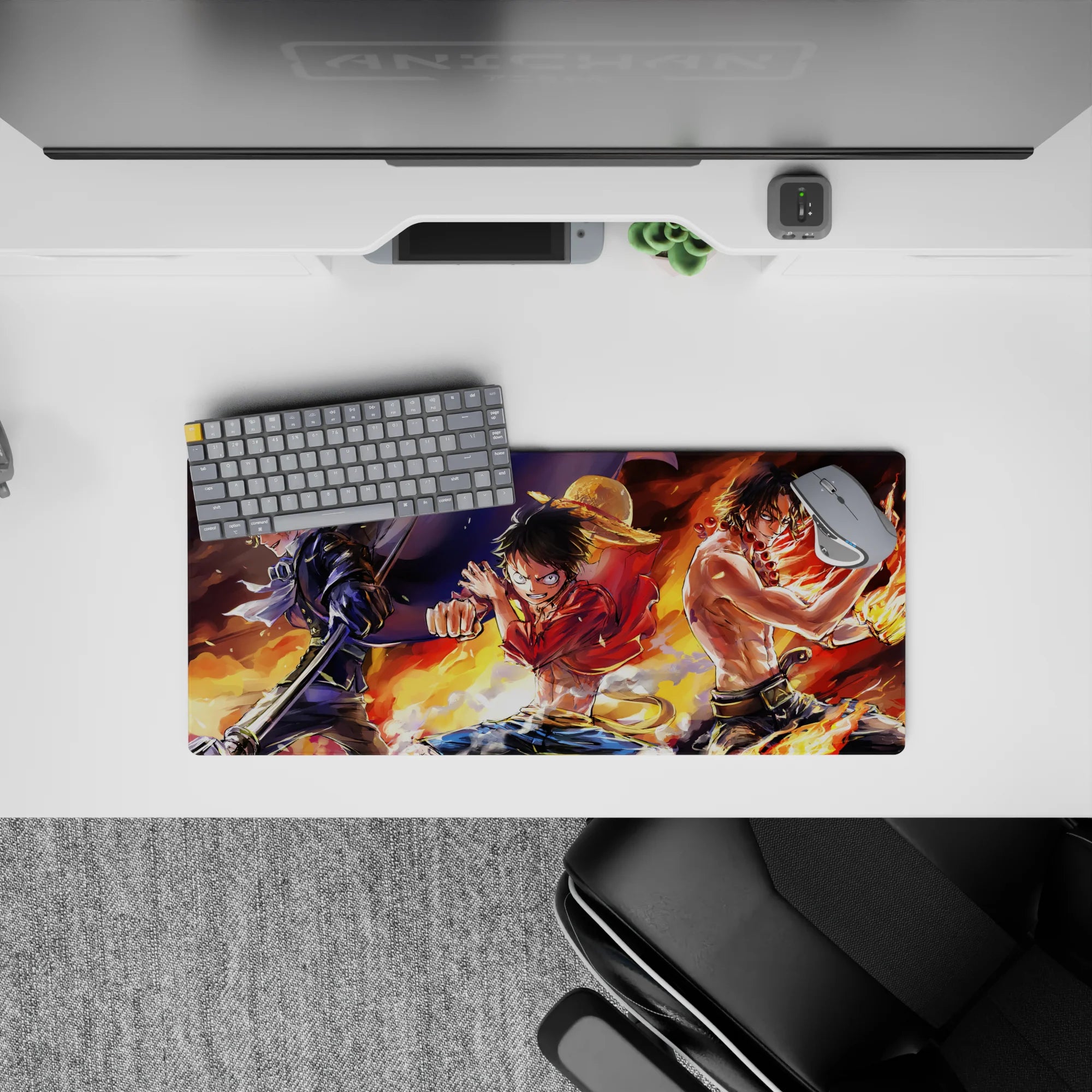 One Piece Deskmat | Mousepad | Deskpad - Fires of Brotherhood - AniChan