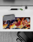 One Piece Deskmat | Mousepad | Deskpad - Fires of Brotherhood - AniChan