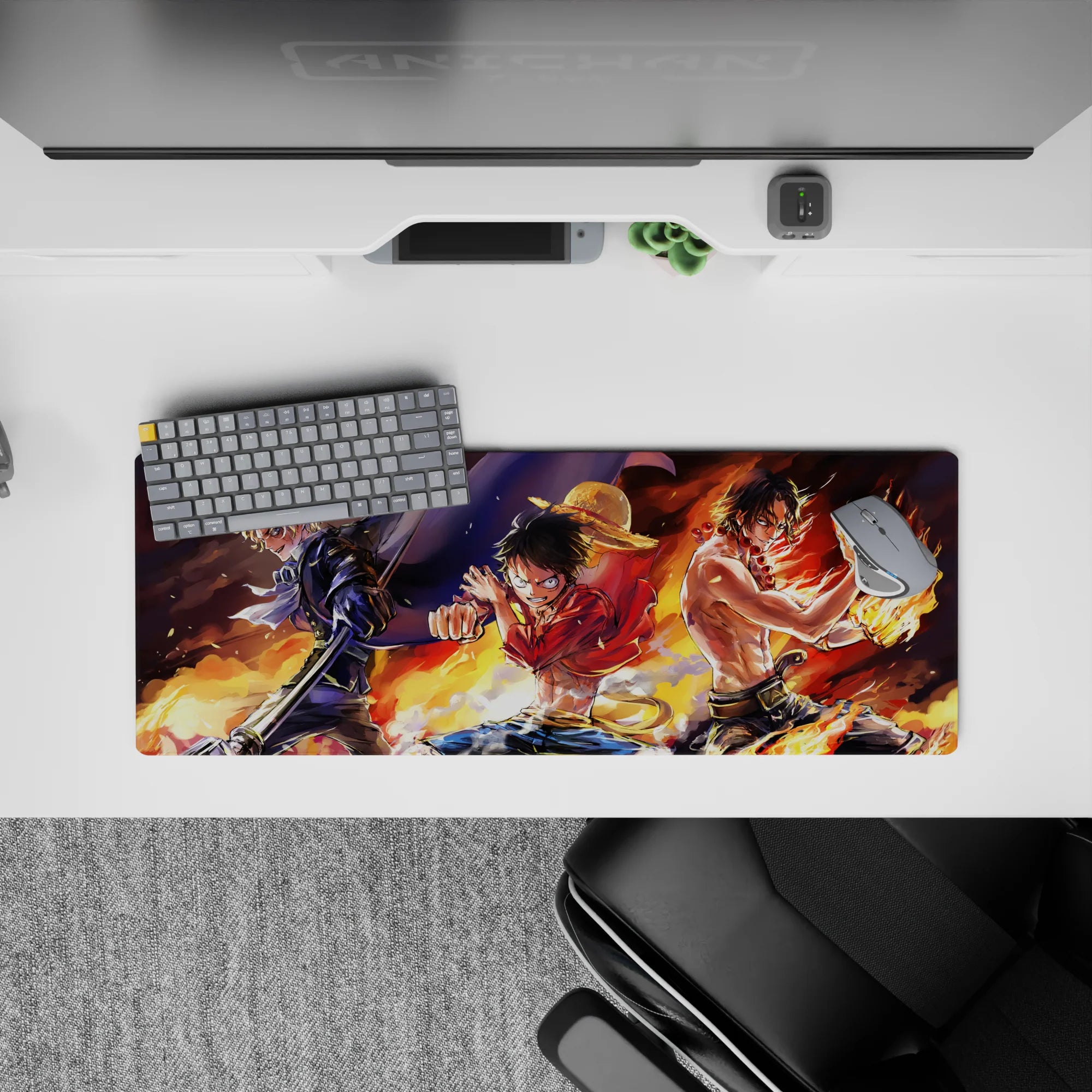 One Piece Deskmat | Mousepad | Deskpad - Fires of Brotherhood - AniChan