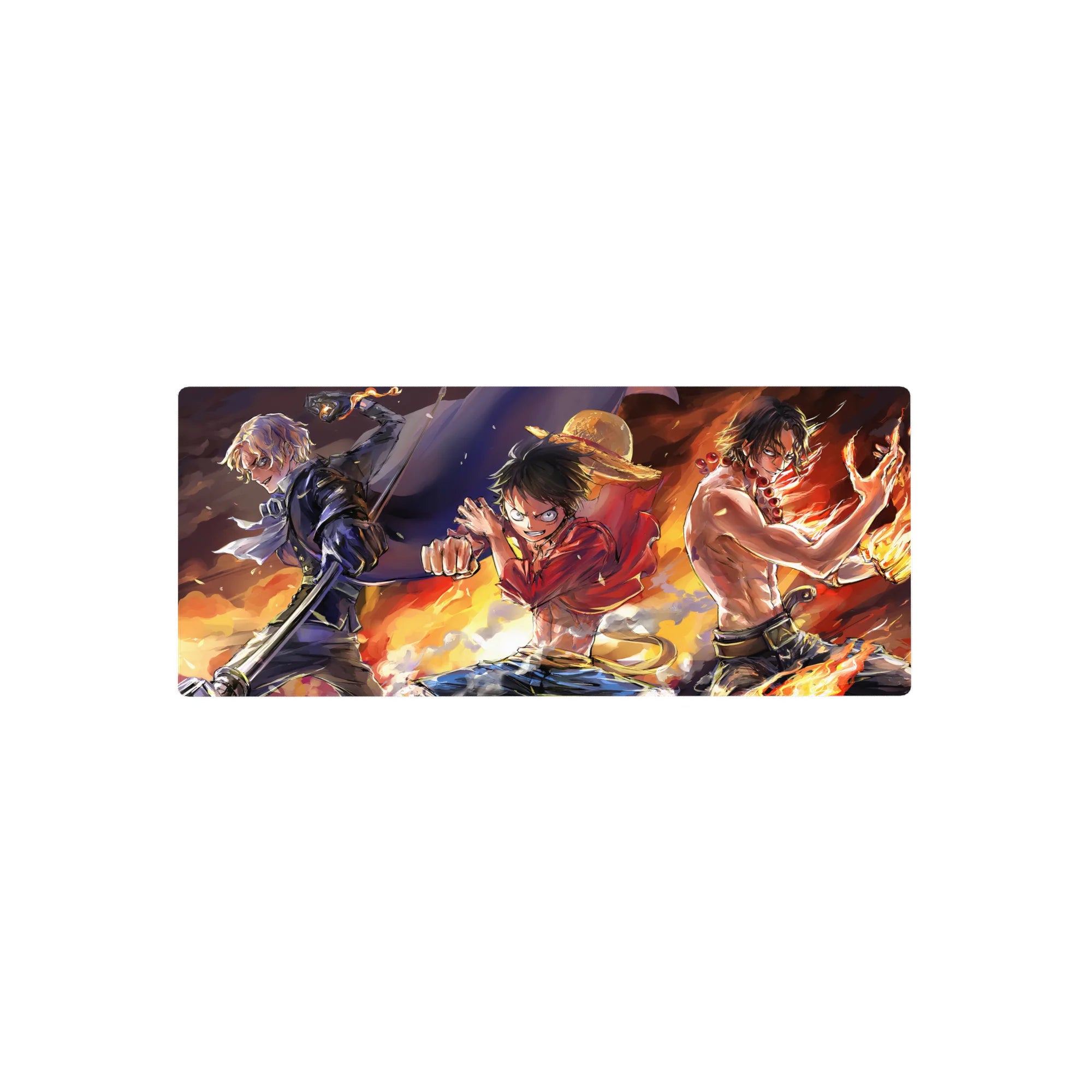 One Piece Deskmat | Mousepad | Deskpad - Fires of Brotherhood - AniChan