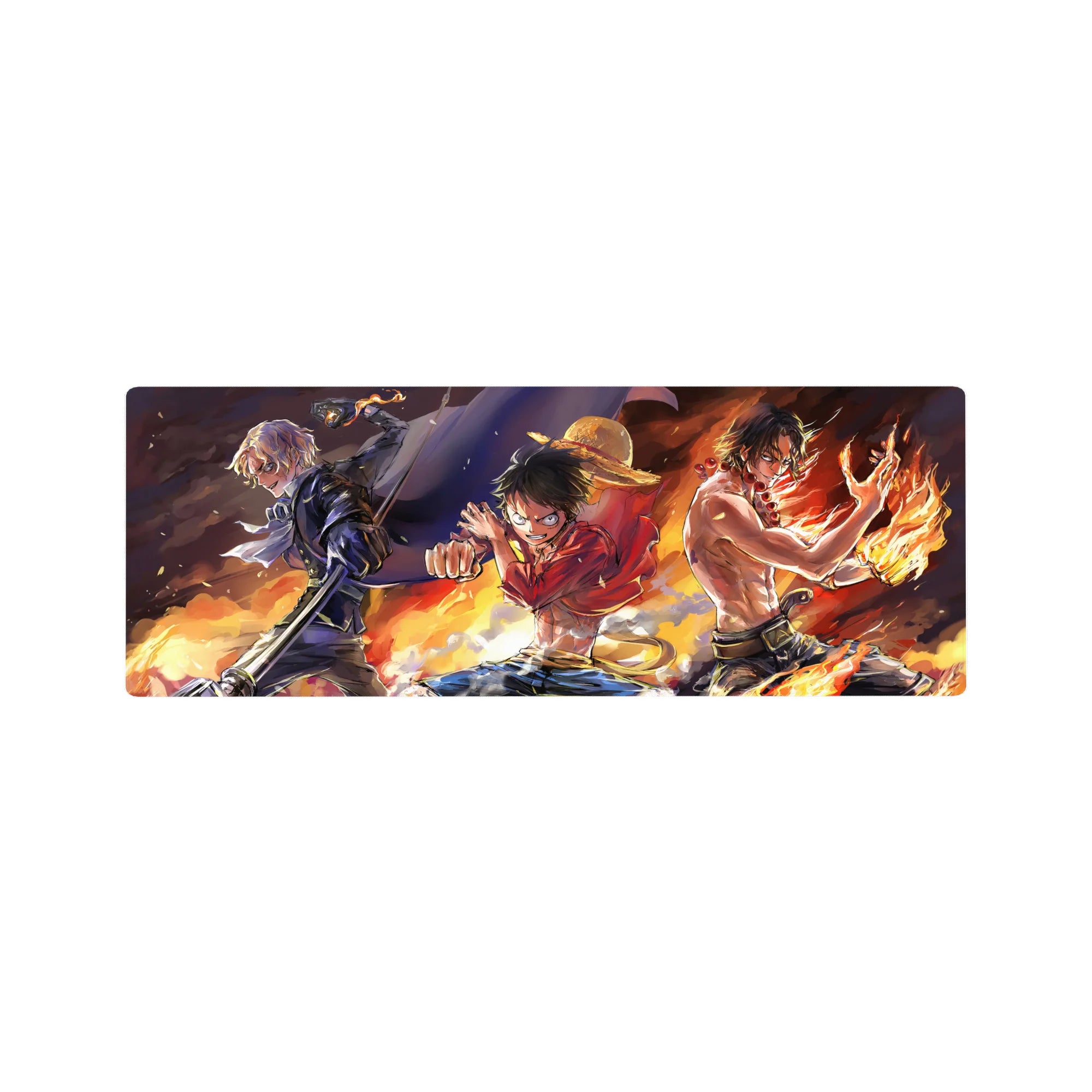 One Piece Deskmat | Mousepad | Deskpad - Fires of Brotherhood - AniChan