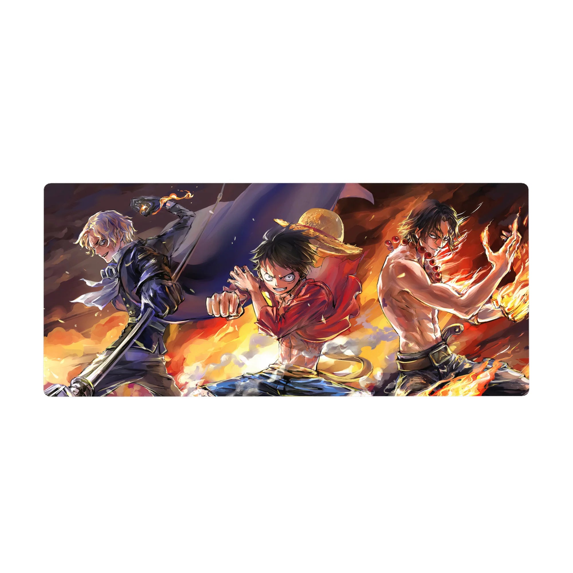 One Piece Deskmat | Mousepad | Deskpad - Fires of Brotherhood - AniChan