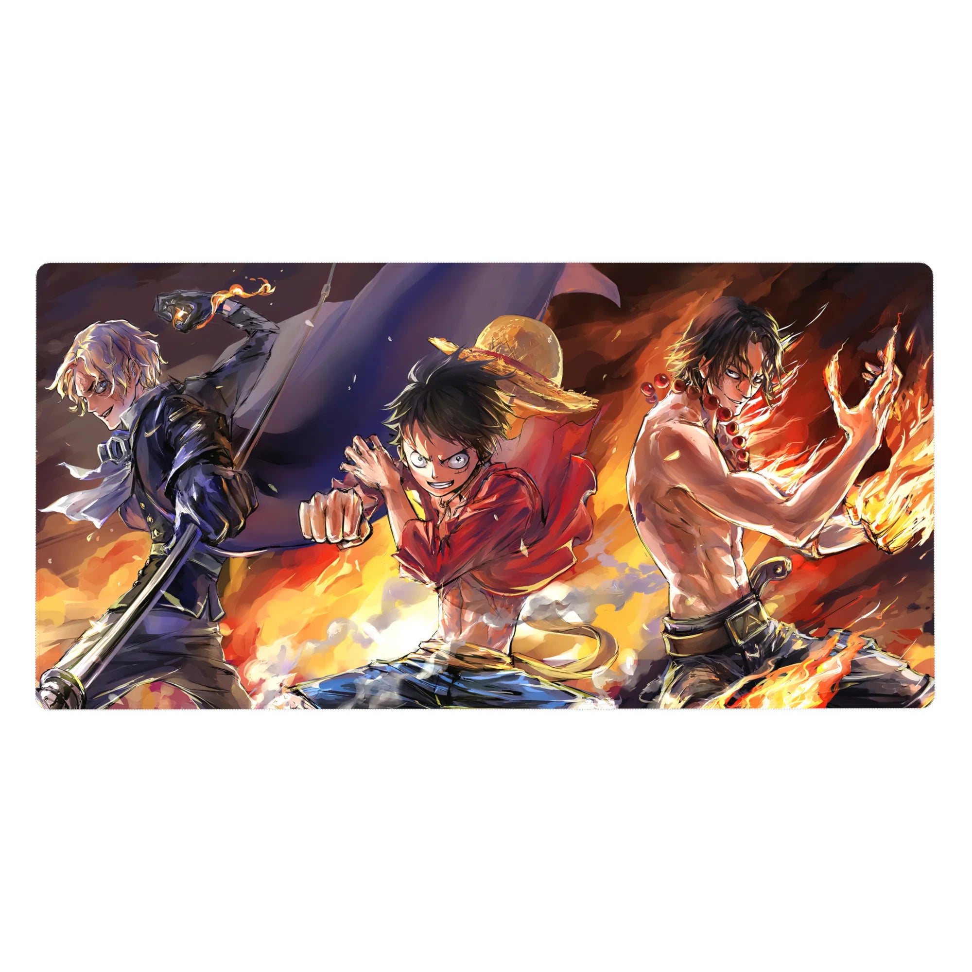 One Piece Deskmat | Mousepad | Deskpad - Fires of Brotherhood - AniChan