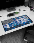 Yuno and Yukiteru The Future Diary anime mouse pad 32x16 inches with countdown numbers and suits.