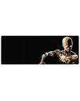 32x12 inches anime mouse pad with minimalist Saitama portrait, bold linework, and clean desk aesthetic.