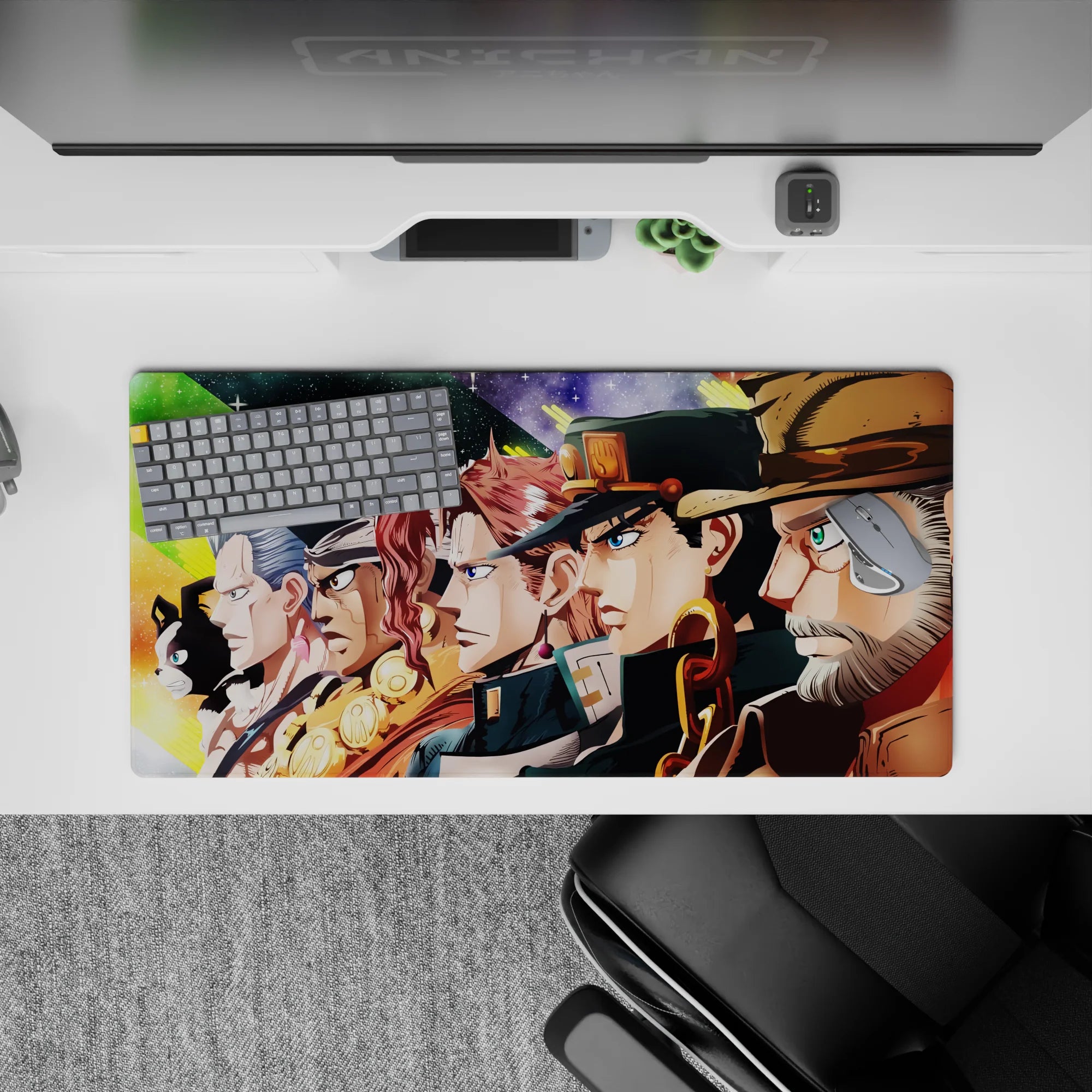 JoJo Deskmat | Mousepad | Deskpad - Stardust Crusaders Lineup - AniChan