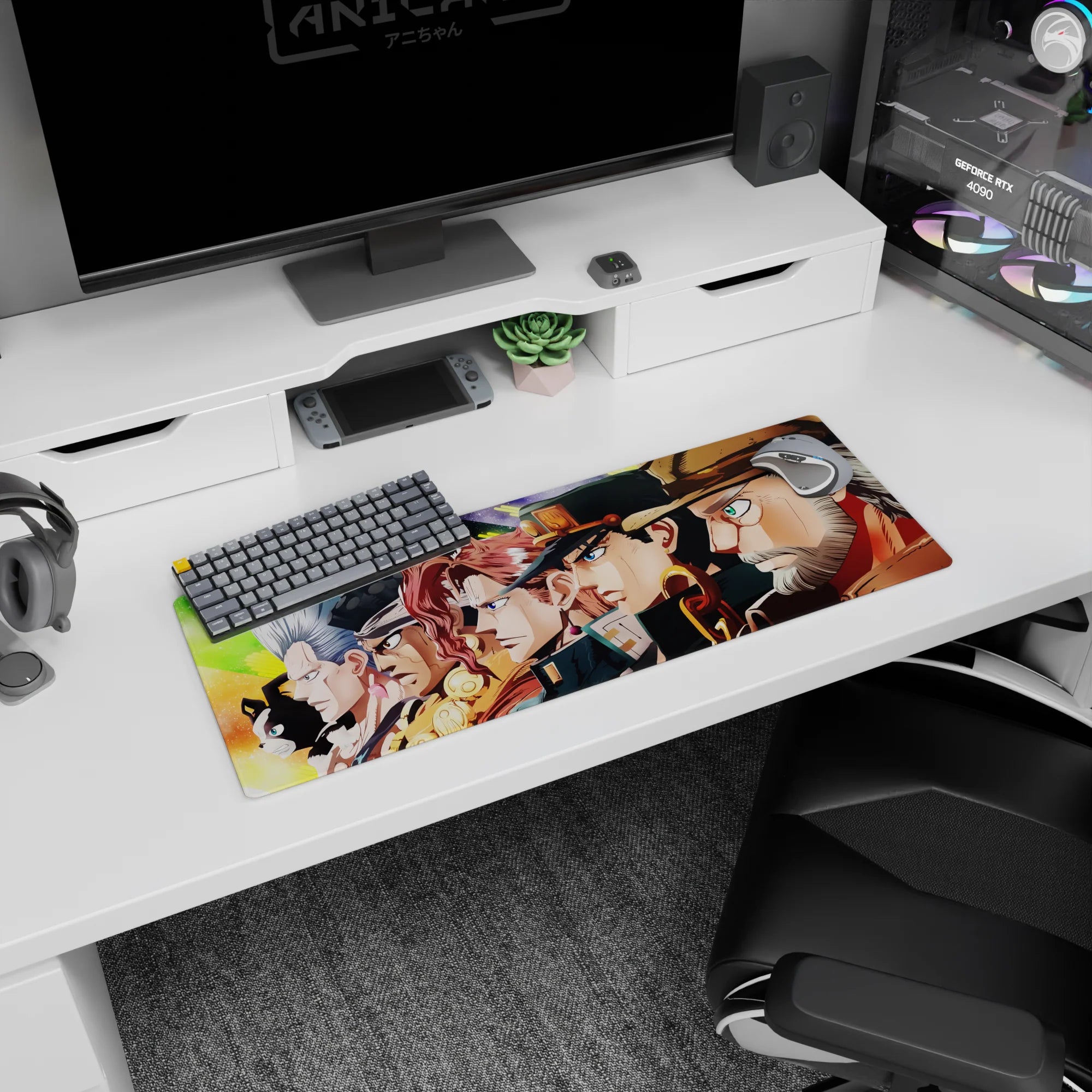 JoJo Deskmat | Mousepad | Deskpad - Stardust Crusaders Lineup - AniChan