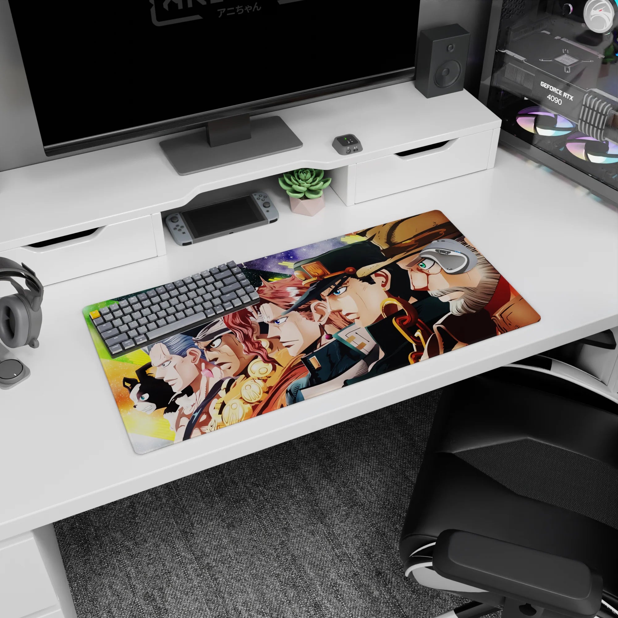 JoJo Deskmat | Mousepad | Deskpad - Stardust Crusaders Lineup - AniChan