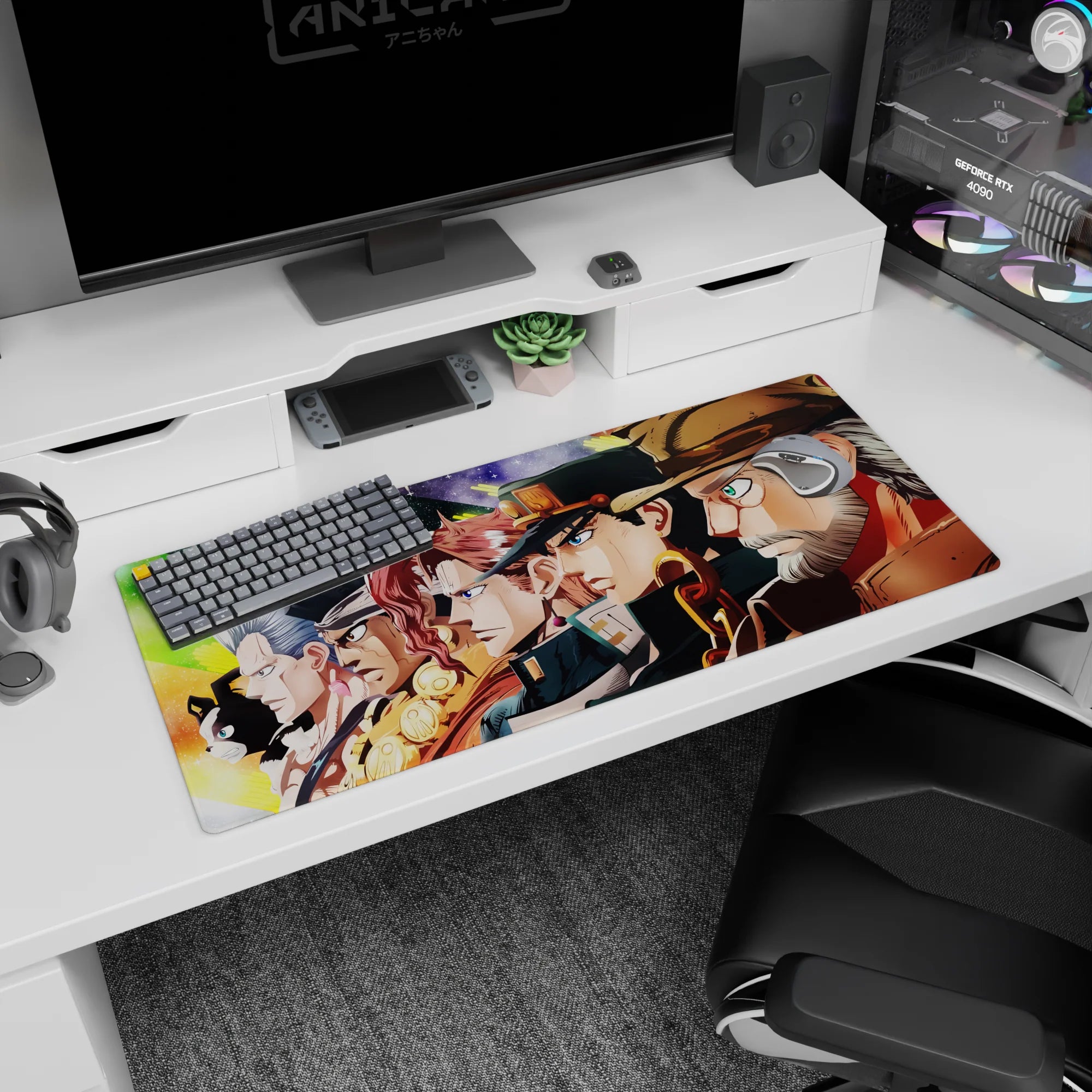 JoJo Deskmat | Mousepad | Deskpad - Stardust Crusaders Lineup - AniChan