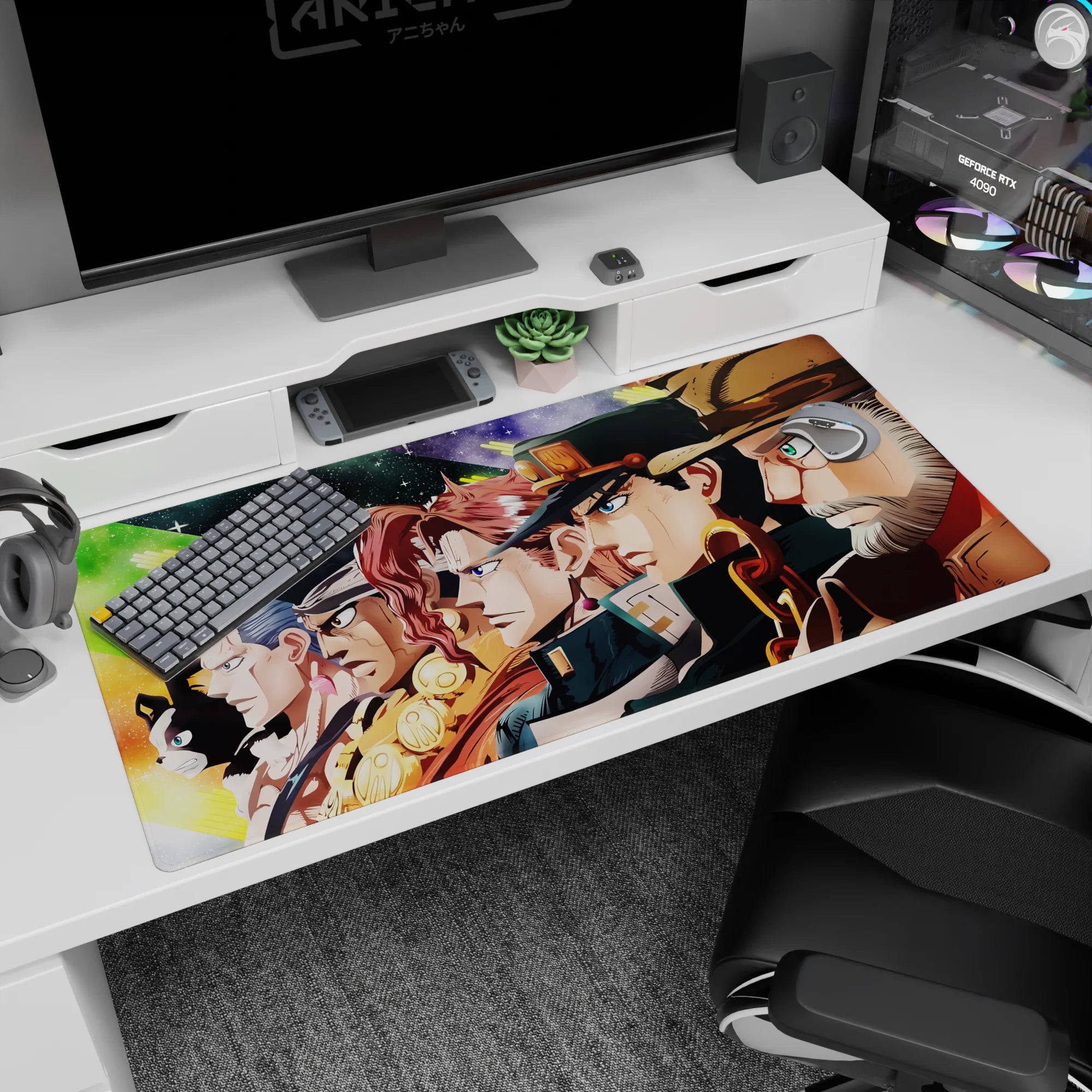 JoJo Deskmat | Mousepad | Deskpad - Stardust Crusaders Lineup - AniChan