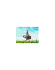 Classic anime girl mouse pad 14x10 inches with Violet Evergarden in a green field under soft blue clouds.