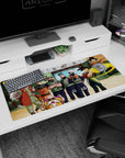 36x16 inches anime desk pad showing Naruto, Kakashi, and Jiraiya as Goku and kid Goku ride a yellow cloud.