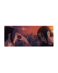 Naruto Shippuden Uchiha anime mouse pad 28x12 inches with Sasuke and Itachi at sunset.