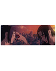 Naruto Shippuden Uchiha brothers sunset scene anime mouse pad, 32x12 inches.