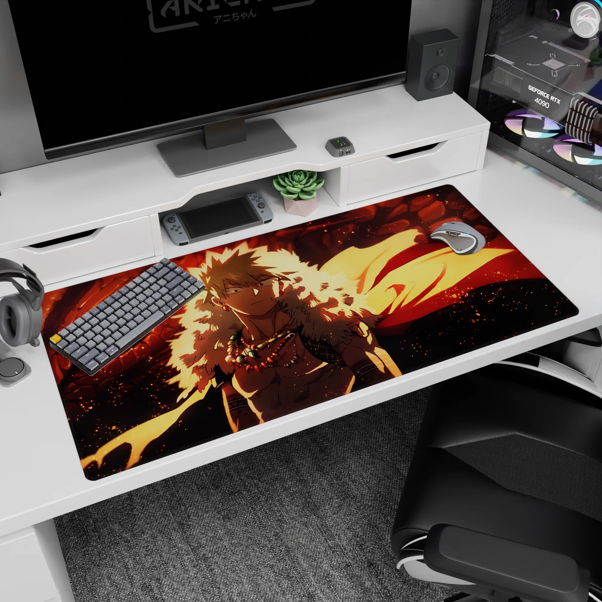 My Hero Academia Deskmat | Mousepad | Deskpad - Dragon Fire Bakugo - AniChan