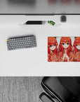 Bright peach and orange anime girl mouse pad 14x10 inches, cozy selfie vibe, playful faces, smooth glide.