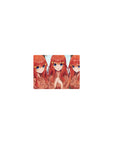 Classic anime girl mouse pad 14x10 inches with five red-haired girls, big blue eyes, kimono robes, star clips.