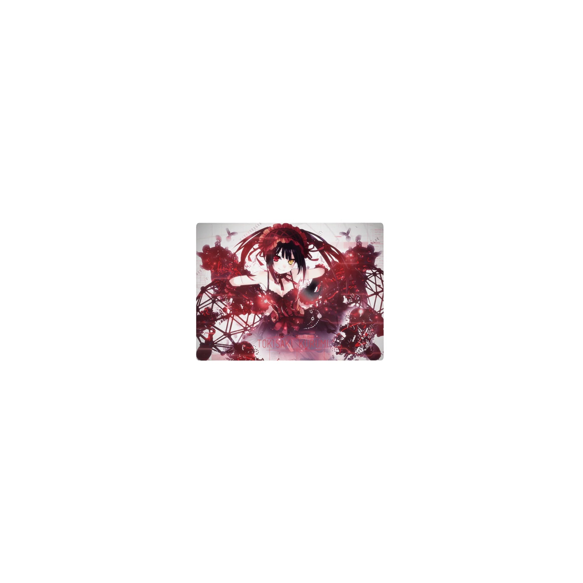 Classic anime girl mouse pad 14x10 inches with twin-tail heroine, lace dress, ribbons, and sci‑fi accents.