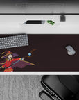 Megumin anime desk pad 36x16 inches, featuring vibrant colors and bold shapes from KonoSuba, capturing her iconic "Explosion!" moment.