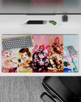 32x16 inches pastel anime mouse pad in yellow, pink, and cool blue with sparkly, playful stage vibes.