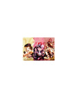 BanG Dream! anime girl mouse pad 14x10 inches with five band girls, Welcome text, sparkly accents.