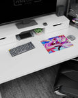 Shiro and Sora No Game No Life scene mouse pad 14x10 inches, gliding through cards and stars.
