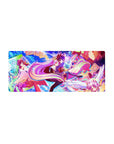 28x12 inches anime mouse pad with No Game No Life-style sky of cards, stars, and glowing chess effects.