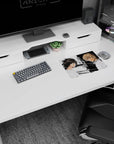 Light Yagami vs L face-off classic anime mouse pad 14x10 inches, clean portraits split by streaks.