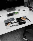 28x12 inches Death Note mouse pad featuring Light Yagami vs L face-off, divided by ink-like streaks.