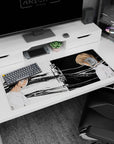 36x16 inches Death Note desk pad featuring Light Yagami vs L facing off in a tense split portrait.