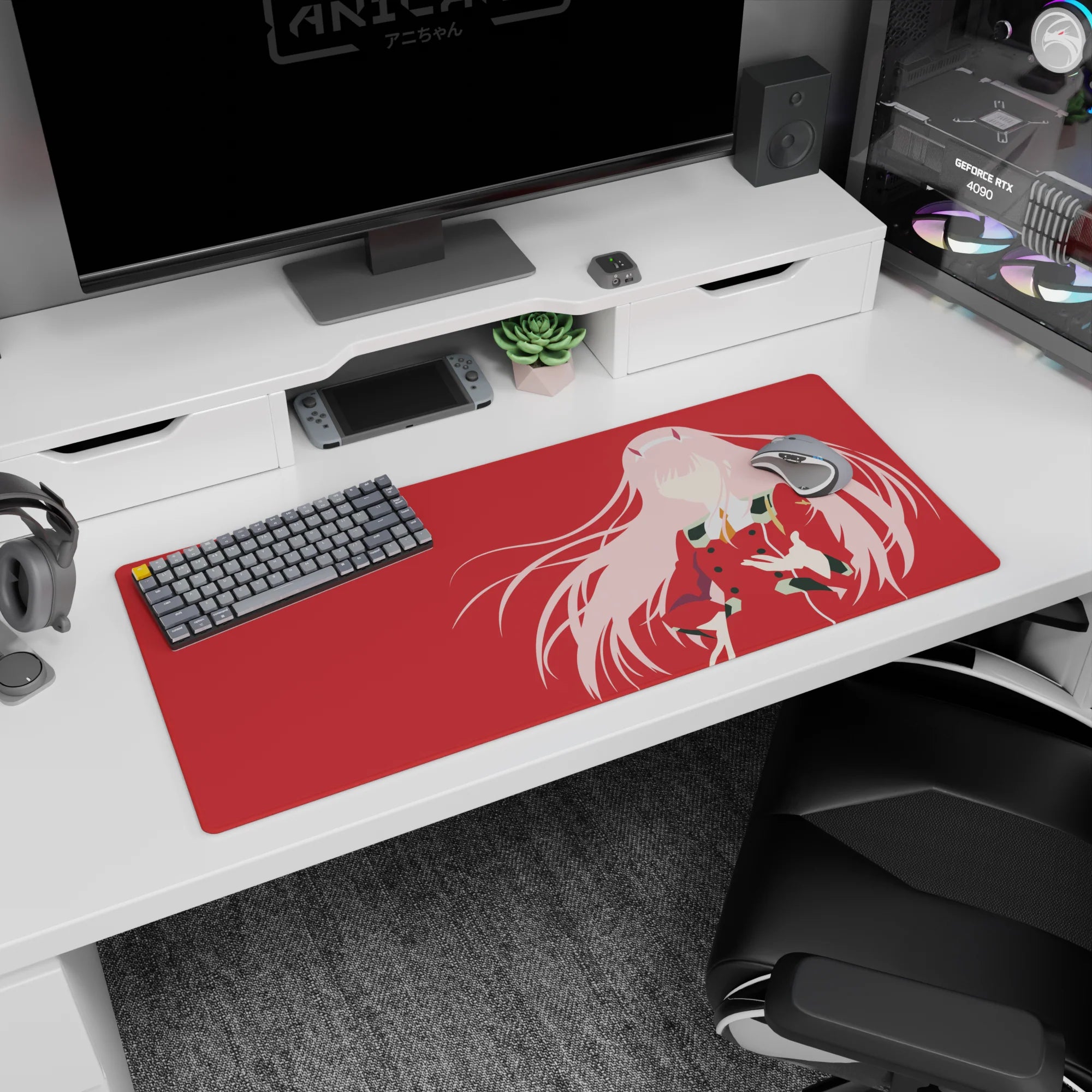 Darling In The Franxx - Anime Mouse Pad and Desk Pad - Zero Two Silhouette - AniChan