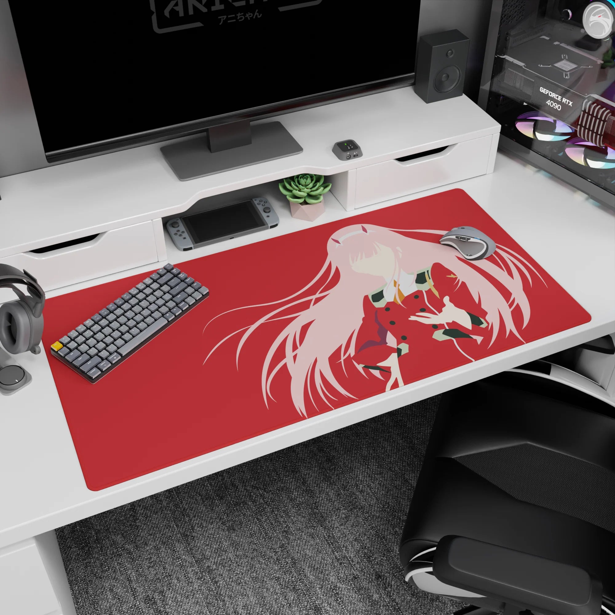 Darling In The Franxx - Anime Mouse Pad and Desk Pad - Zero Two Silhouette - AniChan