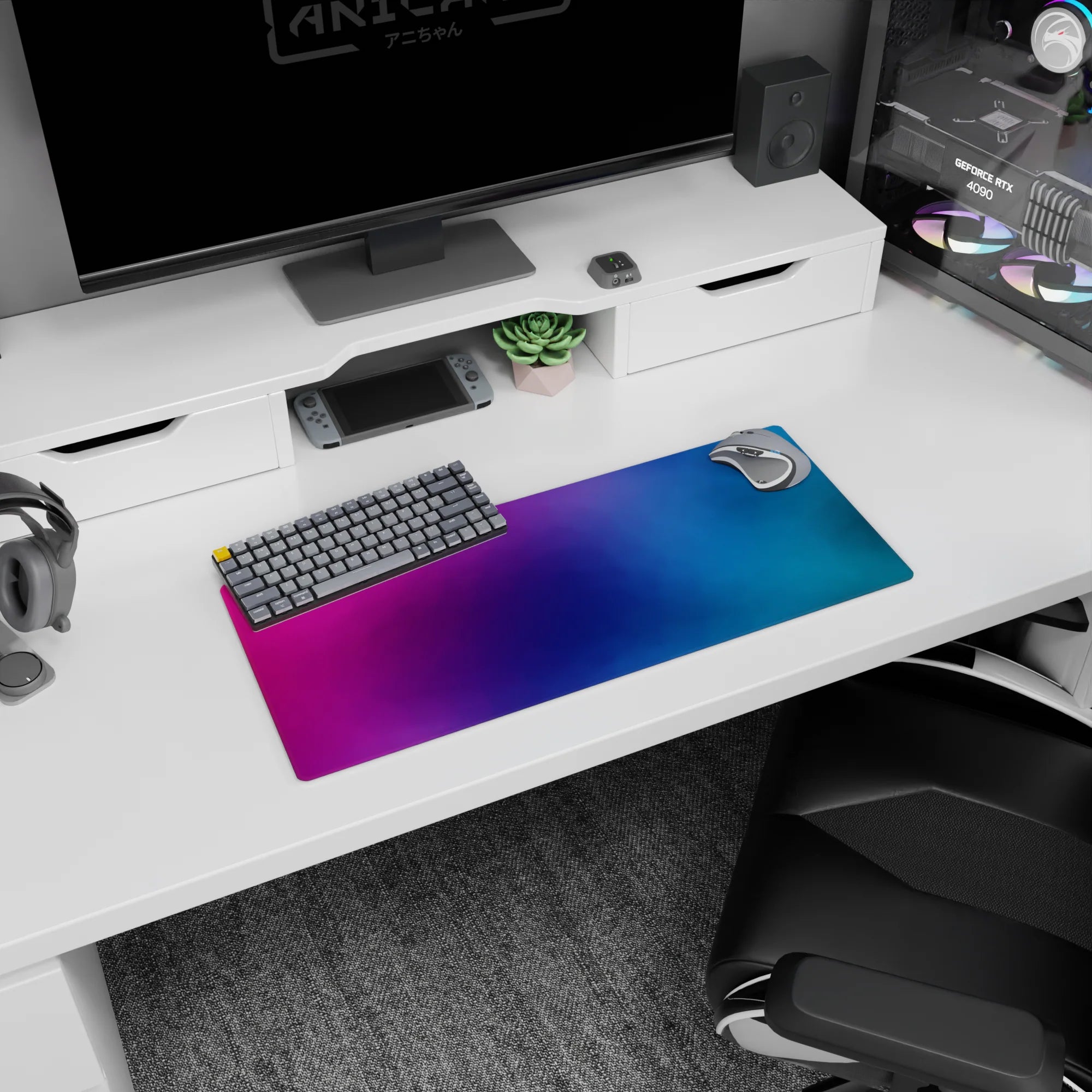 Abstract Gradient Deskmat | Mousepad | Deskpad - Dreamy Fusion - AniChan