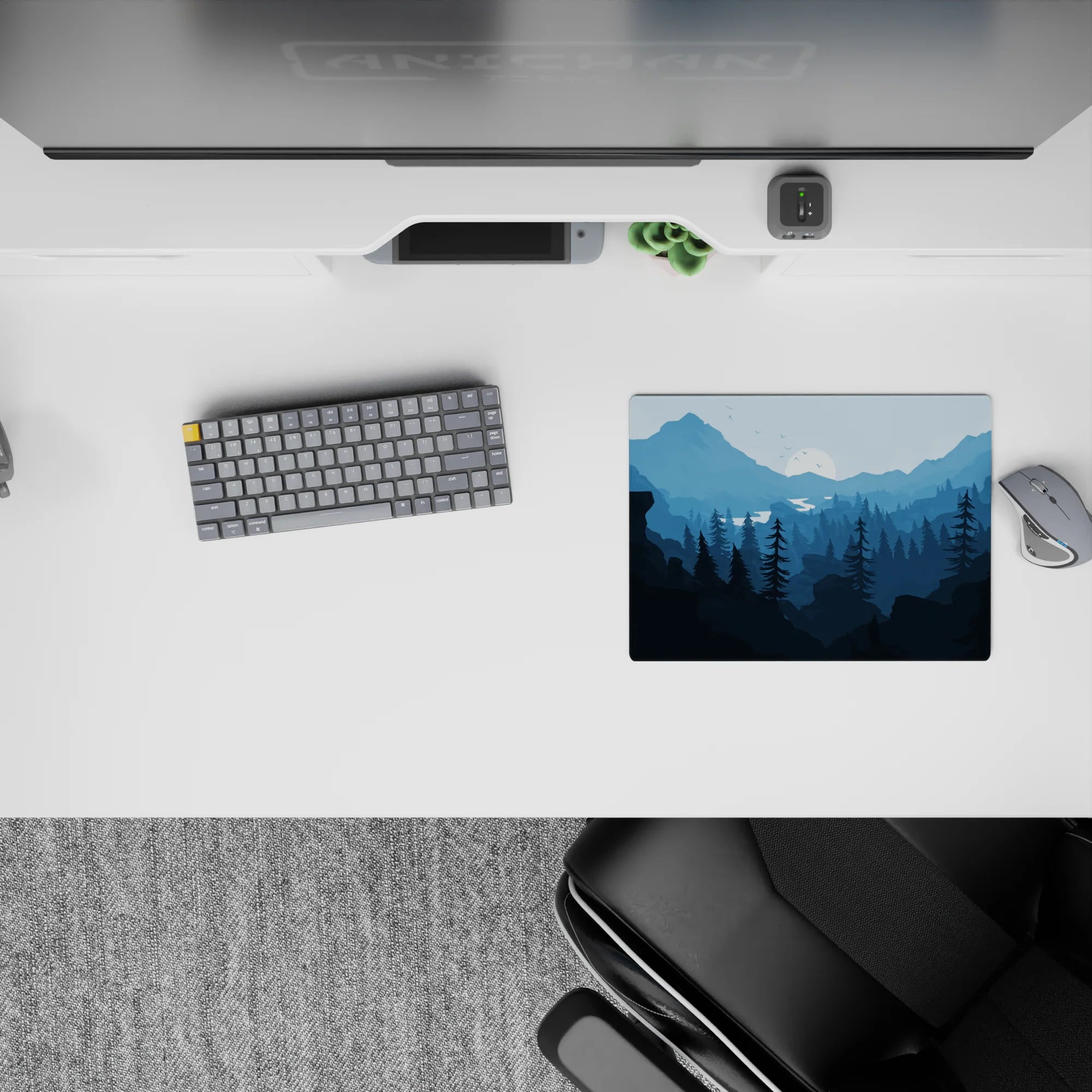 Vector Landscapes Deskmat | Mousepad | Deskpad - Moonlit Wilderness