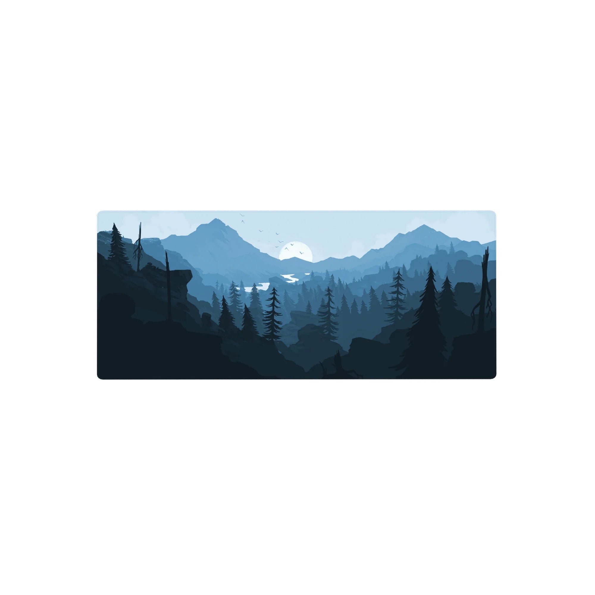 Vector Landscapes Deskmat | Mousepad | Deskpad - Moonlit Wilderness