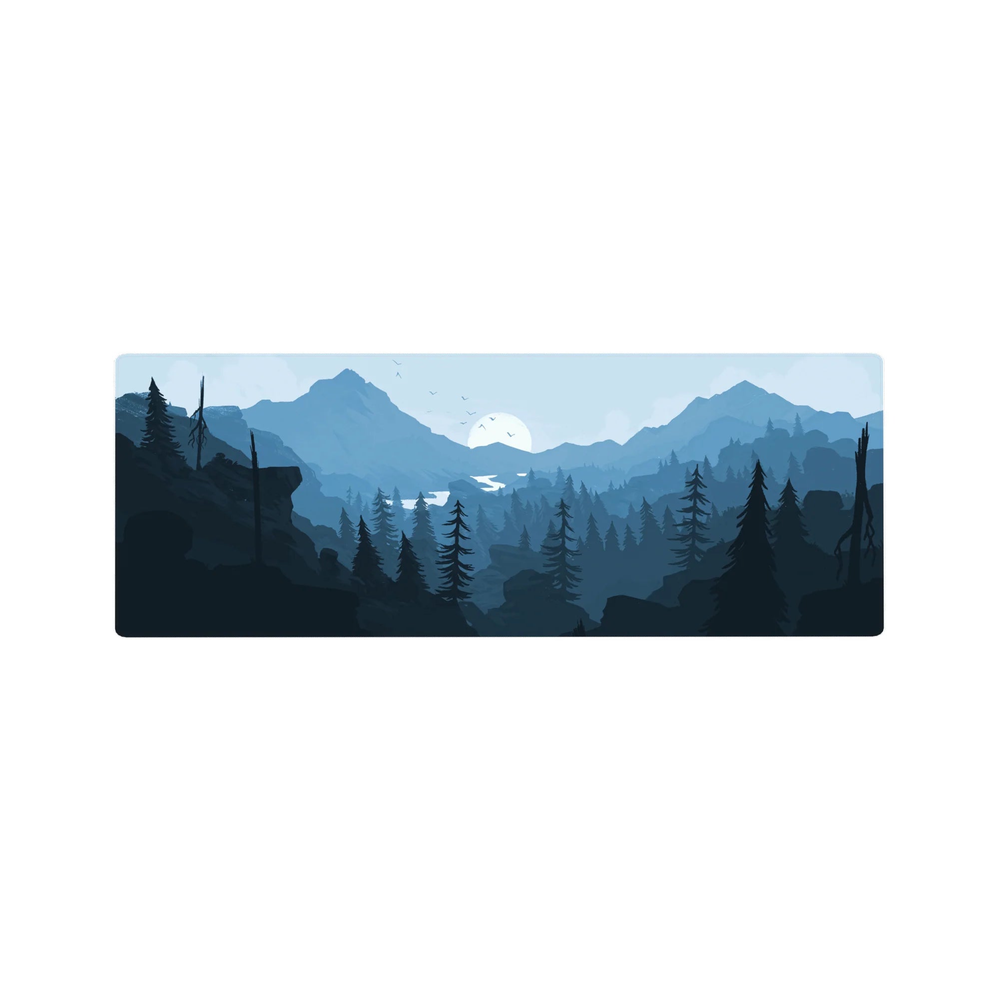 Vector Landscapes Deskmat | Mousepad | Deskpad - Moonlit Wilderness