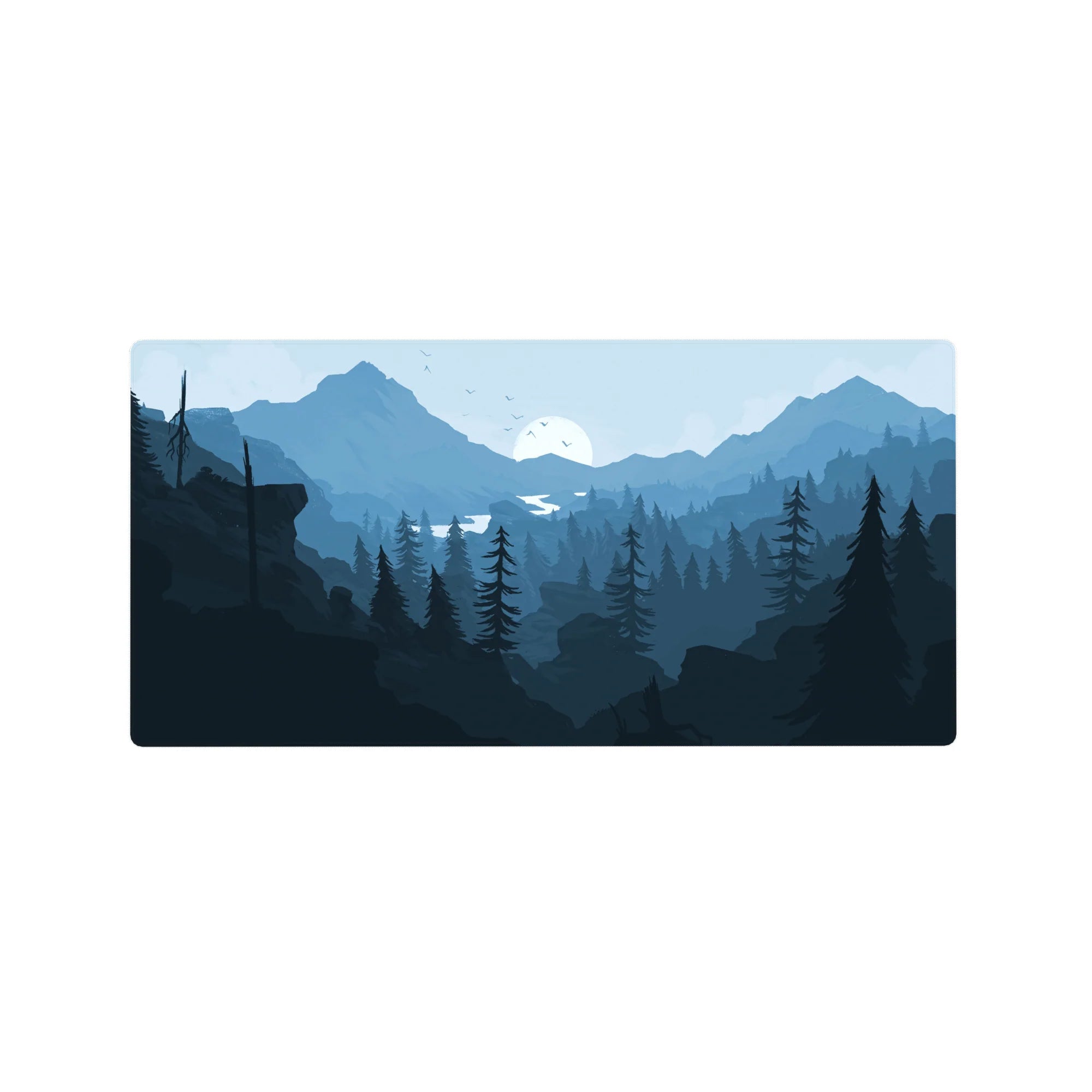 Vector Landscapes Deskmat | Mousepad | Deskpad - Moonlit Wilderness