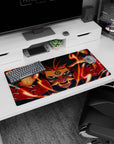 32x16 inches Naruto mouse pad showing Kurama looming over the desk, claws reaching in and eyes glowing.