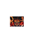 Classic anime mouse pad 14x10 inches with Kurama Nine-Tailed Fox face, claws, and bold markings.