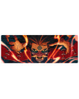 32x12 inches anime mouse pad featuring Kurama Nine-Tailed Fox with sharp eyes and clawed hands.