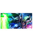 32x16 inches anime mouse pad with neon mecha slashing a moonlit sky, bold print for smooth tracking.