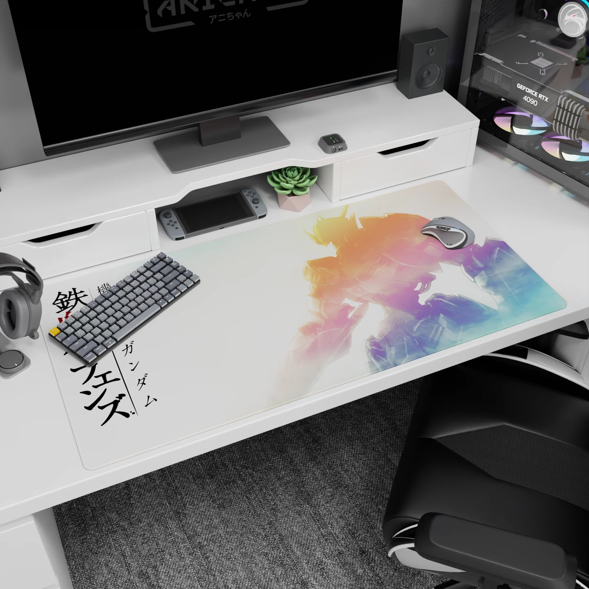 40x20 inches Mobile Suit Gundam: Iron-Blooded Orphans desk pad featuring Gundam Barbatos standing tall.