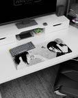 28x12 inches Naruto mouse pad showing Sasuke facing Itachi in the rain, TOK sound effect panel.