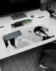 Sasuke Uchiha facing Itachi in the rain Naruto scene anime mouse pad 32x16 inches with TOK panel.